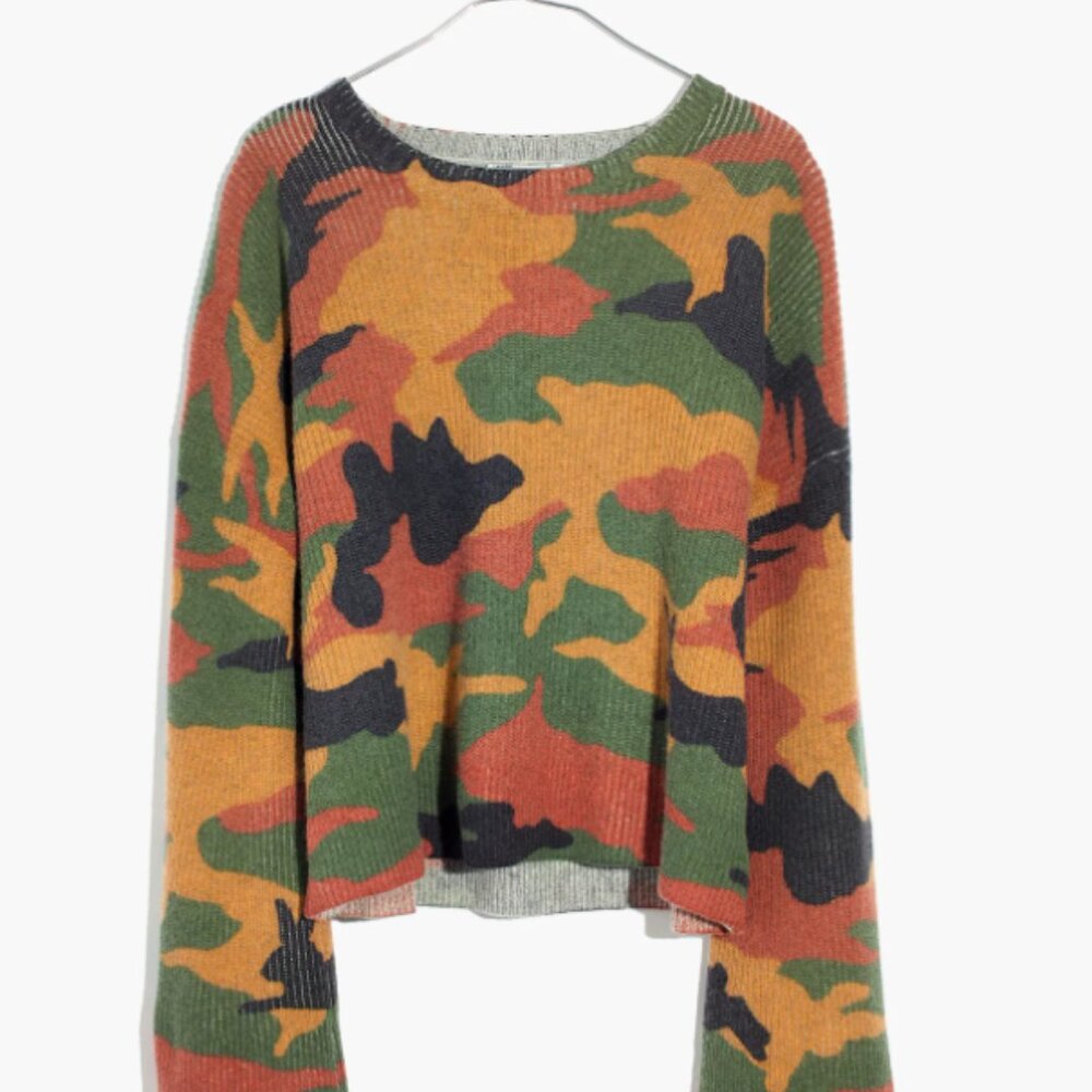Madewell Cottontail Camo Wide-Sleeve Sweater (XS) - Picture 2 of 7